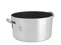 Casseroles Agnelli Platinum Faitout Haut en Aluminium, 2 Poignées en Acier INOX, Argent, 32 litres