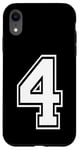 iPhone XR Number Four #4 Sports Team Uniform Birthday Anniversary Case