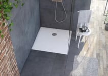 Receveur de douche 90 x 90 cm, recoupable, blanc, Allibert Karbon