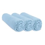 Lot de 3 Draps Housse 40x80 cm Extensible pour 40x90 Couffin Berceau Nacelle 40 x 80 | 100% Coton | Bleu Ciel | Respirant | Sommeil sain | Marque Easy Dort | Certifié Oeko Tex | Fabriqué en Europe