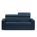 Canapé convertible EXPRESS DARWIN têtières réglables couchage 160cm matelas 16cm tissu tweed bleu nuit