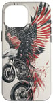 Coque pour iPhone 16 Pro Max Fierce Eagle Roue Moto Biker Patriotisme