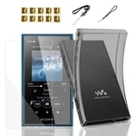 Pour Sony Walkman NW-A105 ASpringHN A106 A106HN A100 A100TPS Soft Clear TPU Juste de protection - Type Black case and glass #B