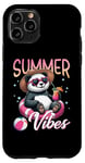 Coque pour iPhone 11 Pro Flotteur de natation panda amusant Summer Vibes Beach Lovers