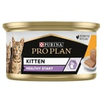 PURINA PRO PLAN | Kitten Healthy Start Mousse | Riche en Poulet | Chaton | Boîte Repas de 85g | Lot de 24