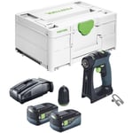 Cxs 18-Basic Perceuse-visseuse sans fil 18 v 40 Nm Brushless + 2x batterie 5,0 Ah + chargeur rapide + Systainer - Festool