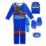 Barn Anime Phantom Cosplay Kostym Huvkläder Ninja Super Blue 110cm Blue 120cm