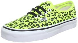 Vans U Authentic (Neon Leopard), Basket Femme - Jaune - Gelb ((Neon Leopard)), 36 EU