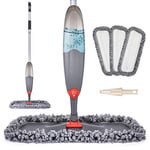 Microfibre Spray Floor Mops for Floor Cleaning, Domi-patrol Cleaning Mops for Hardwood Laminate Tiles Floors, Dry Wet Mop Dust Mops with 3 Mop Heads Replacement Pads & 635 ML Bottle