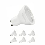 sanlumia 6 X 5W GU10 LED Super Bright Spotlight Bulb 430lm 100 Degree Beam Angle Non Dimmable 50W Halogen Equivalen Frosted Difuser Cool White 6400K