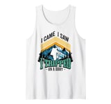 Funny Hiking I Came I Saw Tripped On Root Hiker Camper Retro Tank Top