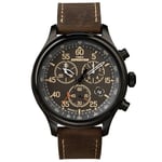 Timex Mens Black Brown Expedition Field Chronograph Watch RRP £99.99