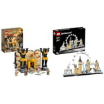 LEGO 77013 Indiana Jones Escape from the Lost Tomb Building Toy with Temple and Mummy Minifigure & 21034 Architecture Skyline Model Building Set, London Eye, Big Ben