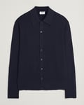 Filippa K Cotton Merino Ribbed Knitted Cardigan Navy