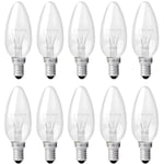 Beijiyi - Ampoule Bougie Clair E14 40W, Ampoule Incandescence Dimmable, Blanc Chaud 2700K, 400LM, Ampoule Flamme, E14 Ampoules à bougie à vis Edison,