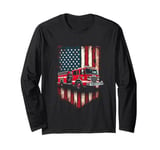 Fire Truck American Flag Rug Long Sleeve T-Shirt