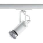 Projecteur blanc orientable 98x98mm pour rail simple allumage MONO lampe GU10 50W max (non incl) IP20 Indigo