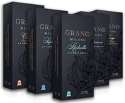 Grano Milano Variety Pack 50 Coffee Pods Compatible with Nespresso Original line