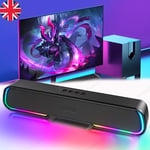 LED USB DC5V Wired Sound Bar Computer Stereo Speakers USB For PC Desktop Laptop