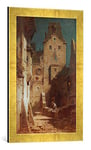 Kunst für Alle 'Encadré Image de Carl Spitzweg La Pression eingeschlafene Gardien de Nuit en dans Le Cadre de Haute qualité Photos Fait Main, 40 x 60 cm, Or Raya