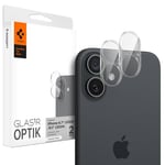 Spigen Glas.tR Optik Tempered Glass Camera Lens Protector for iPhone 16, iPhone 16 Plus - Crystal Clear (2 Pack)