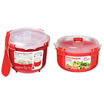 Sistema SI1110 Micro-Ondes Cuiseur à Riz Plastique Rouge 45 x 35 x 25 cm, 2.6 L & Heat and Eat Set micro-ondes Rouge 915ml