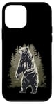 Coque pour iPhone 12 mini Ours debout dans la forêt Majestic Wilderness Art