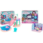 Gabby's Dollhouse, Purr-ific Pool Playset with Gabby and MerCat Figures & Primp and Pamper Bathroom with MerCat Figure, 3 Accessories, 3 Furniture Pieces and 2 Deliveries