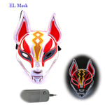 Anime Expro Decor Japanilainen Fox Mask Neon Led Light Cosplay Mask Halloween Party Rave Led Mask Tanssi DJ Palkkapäiväasu Rekvisiitta