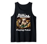 Dogs Playing Poker Pit Bulls Bull Pitties Card Game Tank Top