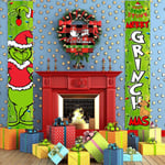 Grinch juldekoration Grinch veranda skylt Dörr Banner Dekor