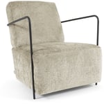 Fauteuil Gamer en chenille beige et métal peint noir - Kave Home