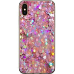 Apple iPhone X Transparent Mobilskal Glitter