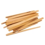 10 Pieces Bamboo Toast Tongs, Bamboo Tongs 7 Inches Toaster Tongs Made of2440