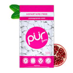 PUR 100% Xylitol Chewing Gum, Sugarless Pomegranate Mint, Sugar Free + Aspartame Free + Gluten Free, Vegan & Keto Friendly - Low Carb, Simply Pure Natural Fruit Flavoured Gum, 55 Pieces (Pack of 1)