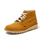 Kickers Unisex Kick Hi Classic Ankle Boots | Extra Comfortable | Added Durability | Premium Quality, Mustard, 3 UK