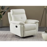 Vente-unique Fauteuil relax en cuir blanc VINETA