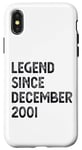 Coque pour iPhone X/XS 23e anniversaire homme femme légende depuis décembre 2001