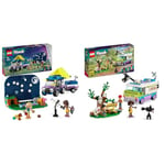 LEGO Friends Stargazing Camping Vehicle Set with 4x4 Car Toy for 7 Plus Year Old & Friends Newsroom Van, Animal Rescue Playset, Pretend to Film and Report News with Toy Truck