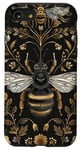 Coque pour iPhone SE (2020) / 7 / 8 Beau motif abeilles et fleurs noires