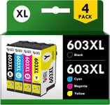 603Xl Cartouches D'Encre Replacement Pour Cartouche Encre Epson 603 Compatible Avec Expression Home Xp-2100 Xp-2105 Xp-2150 Xp-3100 Xp-3150 Xp-4100 Xp-4150 Workforce Wf-2850 Wf-283[DYJ072295]