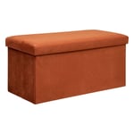 Banquette Coffre Pliable en Velours "Lilou" 76cm Ambre