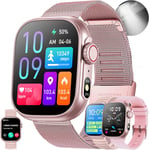 Montre Connectée Femme Avec Appels Bluetooth, 2,01"" Smartwatch Avec 123 Modes Sportifs/Torche/Lecteur De Musique/Fréquence Cardiaque/Fonction Féminine/Sommeil Spo2 Smart Watch Pour Android Ios (Rose)