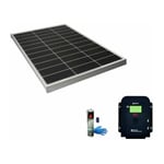 EZA - pack Panneau Solaire 130W Monocristallin + Régulateur Solaire mppt lcd 10A+ Kit Colle