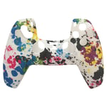 Playstation 5 / PS5 Silikon Skin skal - Mönster Vit /Prickar