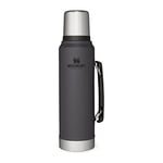 Stanley Classic Legendary Thermos Flask 1L - Keeps Hot or Cold For 24 Hours - BPA-Free Thermal Flask - Stainless Steel Leakproof Coffee Flask - Flask For Hot Drink - Dishwasher Safe - Charcoal