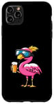 Coque pour iPhone 11 Pro Max Flamant rose amusant avec bière | BD Apres Ski