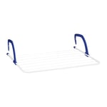 Relaxdays Drying Rack, Hanging Clothes Aires, For Radiator and Balcony, Large Dryer, 4.8 m, White, Iron, H x W: app. 18 x 64 cm