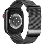 Kompatibel med Apple Watch-armband 38mm 40mm 41mm 42mm 44mm 45mm, rostfritt stålarmband med magnet för Iwatch Series Se/7/6/5/4/3/2/1, svart, 38/40/41mm