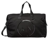 Armani Exchange Antigua, Sustainable, Glossy Circular Logo, Sac de Sport Homme, Noir, Taille Unique